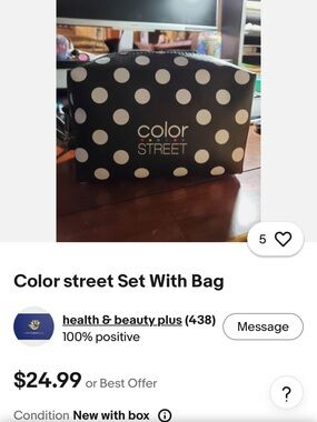 PICK ANY 3 ITEMS FOR $10 - New Color Street Polka Dot Cosmetic Bag